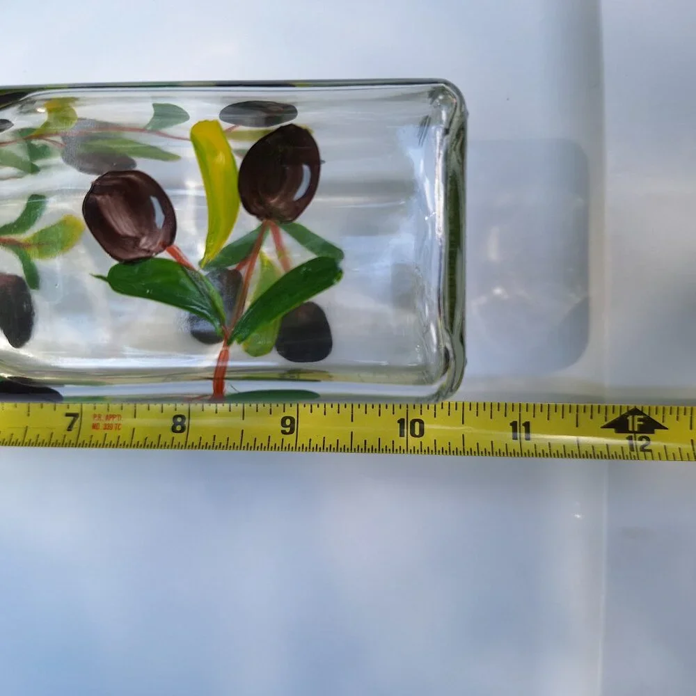 Hand Painted Olive Oil Bottle with Glass Dipping Dishes